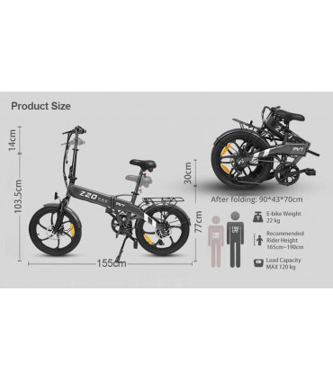 Сгъваемо електрическо колело PVY Z20 PRO 500W 36V 10.4Ah