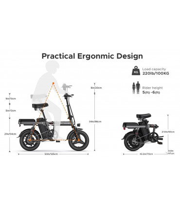 Сгъваемо електрическо колело ENGWE T14 680W 48V 10Ah