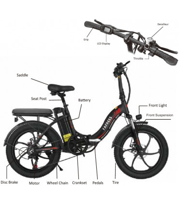 Сгъваемо електрическо колело FAFREES F20+ 450W 36V 20Ah