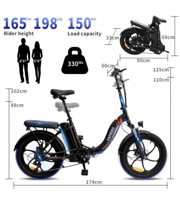Сгъваемо електрическо колело FAFREES F20+ 450W 36V 20Ah