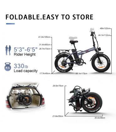 Сгъваемо електрическо колело DrveTion AT20 750W 48V 15Ah