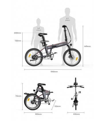 Сгъваемо електрическо колело PVY Libon 500W 36V 20.4Ah