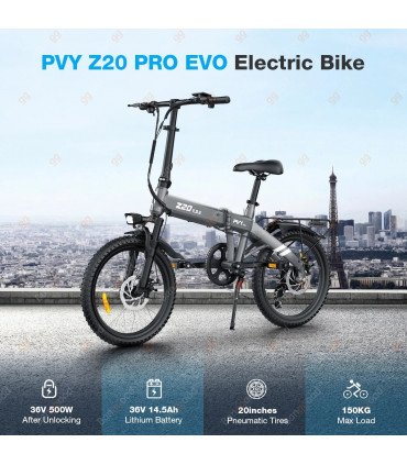 Сгъваемо електрическо колело PVY Z20 PRO EVO 500W 36V 14.5Ah