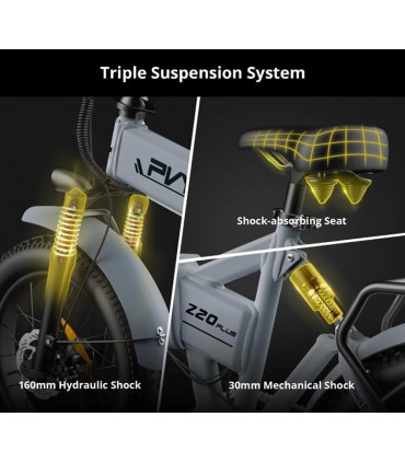 Сгъваемо електрическо колело PVY Z20 Plus 1000W 48V 16.5Ah