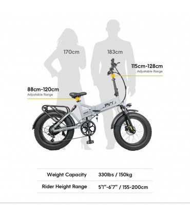 Сгъваемо електрическо колело PVY Z20 Plus 1000W 48V 16.5Ah