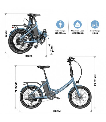 Сгъваемо електрическо колело FAFREES F20 Light 437W 36V 16.75Ah