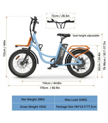 Електрическо колело HIDOES C6 500W 36V 13Ah