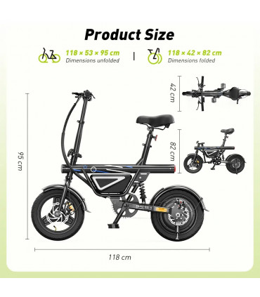 Eлектрическо колело iScooter EB1S 500W 36V 12Ah